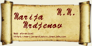 Marija Mrđenov vizit kartica